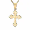 Kleine Kreuz-Anhänger-Kette für Damen und Herren, 18 Karat Gelbgold gefüllt, modisch, einfacher Kruzifix-Schmuck, Geschenk