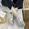 Scarpe eleganti Rimocy 2022 New Silver Crystal Flat Donna Confortevole pelle PU Bianco Casual Piattaforma donna Slip on Mocassini Bling 220516