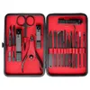 Livraison directe 18 pièces ensemble de manucure outils de pédicure ménage noir acier inoxydable oreille cuillère coupe-ongles coupe ciseaux Kit