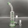 Pipa ad acqua in vetro verde da 10,6 pollici Bong Narghilè Bong Tabacco da fumo Ciotola da 18 mm