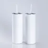 US Stock 25pcs/Carton Sublimation Blanks Straight Tumbler 20 oz Water Tumbler Cup with Lid and Straw b102