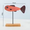 Nordique bois poisson Animal Sculpture artistique salon bureau décoration de la maison artisanat fait à la main cadeau de vacances 220707