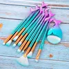 RANCAI 10 11pcs Makeup Brushes Kit maquiagem maquillaje Mermaid Foundation Eyebrow Eyeliner Cosmetic makeup 220722