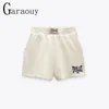 Garaouy Sports Shorts Kobiety harajuku solidne hafty swobodny dama elastyczna talia plaża luźne krótkie spodnie 220427