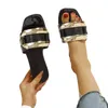 Slippers Sandals Women Shoes 2022 Летняя новая модная квадратная квадратная квадратная квадрат пляжные сандалии высочайшего качества роскошные металлические блестящие скачки с блестками Леди слайды 220524