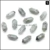Charms smycken fynd komponenter naturlig sten 8x20mm hexagon prism quartz tigers ögon turkos kristall hängen klar pärla fit halsband