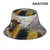 Berety Bumblesheep Bucket Hat Czapka przeciwsłoneczna Owca Popsurrealizm Wyimaginowane stworzenie Irlandia Tanya Bond Obraz olejny Portret Wróżka BrimlessBerety