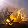 سلاسل الشموع مصباح القمر الخشبي نجمة العطلات الخفيفة الديكور عيد مبارك الإضاءة رمضان LED