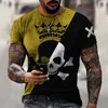 Fashion Two Colors Skull Graphic 3D Print Mens TShirt Streetwear ONeck Short Sleeve Oversized Male T Shirt Breathable Top 6XL 220607