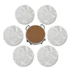 Ceramic Marble Coaster Insulation Cup Pads 6PCS Absorbent Placemat With Holder Kitchen Tabletop Protection