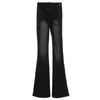 Calça jeans feminina xuxi calças de jeans drawtring women 2022 primavera outono versátil cintura baixa slim long e3473