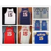 Maglia da basket Nc01 new north vince 15 jersey carter ritorno al passato ricamo rosso blu navy retro custom made doppia cucitura taglia grande S-5XL