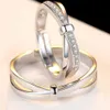 Classic Twist Adjustable Open Couple Ring Copper Plated Platinum Men Women Engagement Wedding Finger Accessory Valentine's Day Gift Jewelry Wholesale