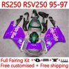 طقم Fairings لـ Aprilia RSV250RR RS-250 RSV250 RS RSV 250 RSV-250 95-97 158NO.32 RS250RR RS250 RR 1995 1996 1997 RSV250R RS250R 95 96 97 Motorcycle Bodys New Purple