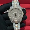 Diamond Watch عالية الجودة مراقبة Moissanite تمرير الاختبار الوظيفي الكامل التلقائي 42 مم اثنين من الحجارة مقاومة للماء 904 المقاومة للصدأ 8494944