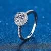 053CT RING DIAMOND Halo Förlovningsring Rhodium Plated Sterling Silver Promise Wedding Band for Women 2208132453049