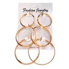 Hoop Huggie femmes boucles d'oreilles rondes surdimensionnées ensemble Vintage cercle doré perle boucle d'oreille mode déclaration bohème bijoux cerceau