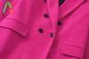 Women's Wool Blends Adherebling Autumn Women Pink OL Style Overcoats Traf Double Breasted Blended Casual Windbreaker Female Longline Jacket 220826