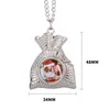 Fashion DIY Christmas Bag sublimation blank mens necklace silver necklace designer jewelry women man chain Photo Frame Pendant for Woman Pendnats Necklaces Gift