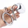 Male Stainless Steel Anal Plug with Cock Ring Penis Chastity Device Ball Stretcher Chain Adult Game sexy Toys for Men