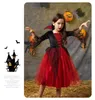 Vestidos de menina Filhos de Halloween Cosplay Trajes de vampiro velado vestido de princesa Girl Ghost Scary Cape Costume Casa D011