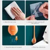 Silicone Toilet Brushes With Holder Set Wall-Mounted Long Handled Cleaning Brush Modern Hygienic Bathroom Accessories 220511