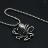 Подвесные ожерелья Готическая карибская осьминога осьминога Cthulhu из нержавеющей стали ретро -монстр щупаль