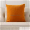 Taie d'oreiller Fournitures de literie Textiles de maison Jardin LL Couleurs pures Coussin Er Happy Oreillers Ers Rennes Pillo Dhjuo