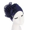 Party hattar Kvinnor Ny stil Vacker blomma Turban Elastisk trasa Head Cap Sidade blommor Ladies Bandanas Hårtillbehör