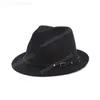 Męski Feel Fedora Hat Unisex Church Bowler Homburg Jazz Hat Fashion Stylish Trilby Sombrero Hats