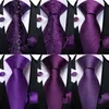 Dibangu Ties For Men Purple Floral Paisley Necktie Business Formal 100 Silk Tie Pocket Square Set Wedding Party Cravat