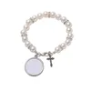 Sublimation Rosary Bracelet Zinc Alloy Blanks Band Bracelet Party Favor Personalized Double Sided DIY Gift 4 colors