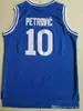 SJZL98 CIBONA ZAGREB COLLEGE Drazen Petrovic Jersey 10 Män Team Color Blue University Petrovic Basketball Jersey Uniform andas bra kvalitet