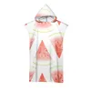 Serviette Été Pastèque À Capuche Plage Microfibre Poncho Natation Adulte Enfants Bain Salle De Bains