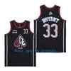 NCAA Movie Basketball Jerseys Lower Merion Bryant Heren Maat S--XXL Hoge kwaliteit Wit Zwart