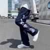 Jeans masculinos Esqueleto de esqueleto calças causais 2022 Japonês de rua larga S Male Blue Vintage Denim Troushers 5xlmen's