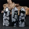 Snowflake Obsidian Points Crystal Punkty Crystal Tower Healing Tower Home Decor Point Chrystal Gifts