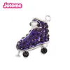 20 Pcs/Lot Custom Fashion Jewelry Pendants Pink And Purple Rhinestone 3D Three-Dimensional Skate Sport Items Charm Pin For Gift/Decoration