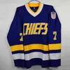 C2604 MIT #7 Reggie Dunlp Charlestown Jersey Slap Shot Slapshot Movie Hockey Jerseys