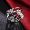 925 Sterling Silver Hollow hj￤rtformad AAA Zircon Ring f￶r kvinnor Fashion Wedding Engagement Party Gift Charm smycken