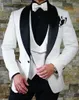 Mode Bourgogne Butterfly Jacquard Groom Tuxedos präglade treedimensionella mönster Men039s Blazer 3 -stycken Suits Wedding Dress1714741