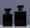 Bouteille vide de parfum en verre carré de 50 ml 100 ml avec capuchon en acrylique pour atomiseur pour ensemble de voyage