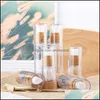 Packing Bottles Office School Business Industrial 15Ml30Ml50Ml Natural Bamboo As Airless Bottle Cosmetics Transparent Pump Head Travel Car