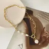 Collares pendientes Ailodo collar de perlas coreanas para mujer elegante fiesta boda declaración Collier joyería de moda niñas regalo colgante