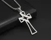 whole flat hollowcarved Titanium Sport Accessories Stainless Steel Baseball Cross Women and Men Bible Verse Necklace Christia1893238