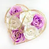 Decorative Flowers & Wreaths 6Pcs/Box Bathing Soap Artificial Flower Gift Heart Shaped Rose Day Mother's Wedding Party 10 Cm X 6 CmDecor