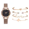 Armbanduhr Uhren Set Lederband Casual Kleid Quarzuhr Ladies Armband Uhr Women's Armband Wriswatchwatchwatches