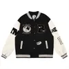 Hommes Streetwear Hip Hop Surdimensionné Baseball Veste Lettre Graphique Broderie Vintage Bomber Manteaux 2022 Hip Hop Varsity Vestes T220728