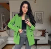 Moda damska podwójna piersi Slim Fit Solid Kolor Blazer Retro Speish Echool Jacket Spodnie Talii Suit 220812