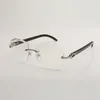 Neues Design Clear Clear Linsen Spektakel Frame Buffs 3524028 reines natürliches Horn Tempel Unisex Größe 5618140mm Express6928591